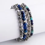 Dandy Street – vendita online – accessori uomo – bracciali abbinati uomo – set braccialetti – tris bracciali – pietre dure – pietre naturali – argeno 925 – Tris#7
