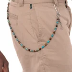 Dandy Street – vendita online – accessori uomo – catena uomo da pantalone – pietre naturali diaspro ematite occhio di tigre – pendaglio con monetia – Andres