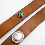 Dandy Street – vendita online – accessori uomo – cintura uomo cuoio – cintura artigianale – cintura pelle – cintura con pietra dura – borchie navajo – West