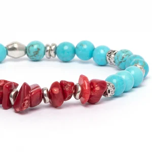 Dandy Street - bracciale uomo - pietre naturali aulite corallo - corallo Dandy Street - bracciale uomo - pietre naturali aulite corallo - corallo