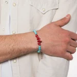 Dandy Street – bracciale uomo – pietre naturali aulite corallo – corallo