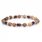 Dandy Street – vendita online – bracciale uomo – pietre naturali granato paesina – Sand