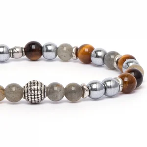 Dandy Street - vendita online - bracciale uomo - pietre naturali occhio di tigre labradorite ematite - Lion Dandy Street - vendita online - bracciale uomo - pietre naturali occhio di tigre labradorite ematite - Lion