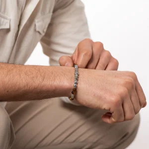 Dandy Street - vendita online - bracciale uomo - pietre naturali occhio di tigre labradorite ematite - Lion Dandy Street - vendita online - bracciale uomo - pietre naturali occhio di tigre labradorite ematite - Lion