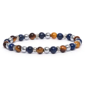 Dandy Street - bracciale uomo - pietre naturali occhio di tigre - Mondo