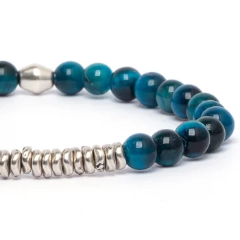 Dandy Street - vendita online - bracciale uomo - pietre naturali occhio di tigre - Petrol