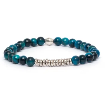 Dandy Street - vendita online - bracciale uomo - pietre naturali occhio di tigre - Petrol