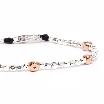 Dandy Street - vendita online - bracciali uomo di tendeza - bracciale stampa argento 925 - filo braided - chiusura moschettone - oro rosa - Robert