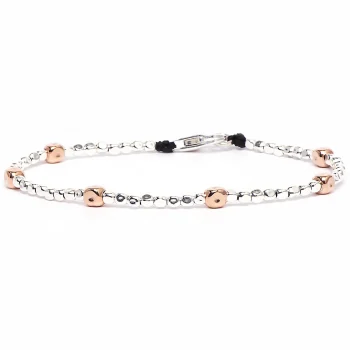 Dandy Street - vendita online - bracciali uomo di tendeza - bracciale stampa argento 925 - filo braided - chiusura moschettone - oro rosa - Robert