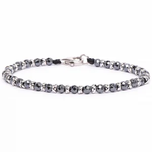 Dandy Street - vendita online - bracciali uomo di tendeza - bracciale stampa argento 925 - filo braided - chiusura moschettone - pietre ematite - Grei Dandy Street - vendita online - bracciali uomo di tendeza - bracciale stampa argento 925 - filo braided - chiusura moschettone - pietre ematite - Grei