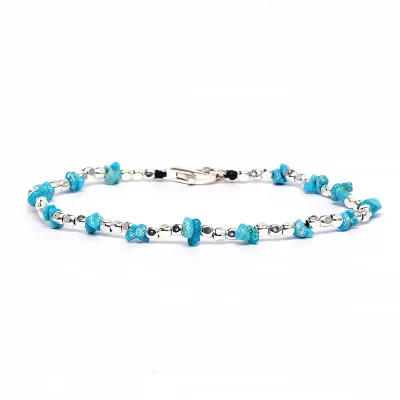 Dandy Street - vendita online - bracciali uomo di tendeza - bracciale stampa argento 925 - filo braided - chiusura moschettone - pietre turchese - James