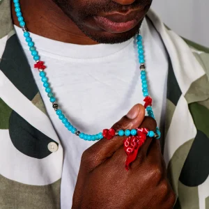 Dandy Street - vendita online collane uomo pietre naturali - collana con ciondolo - aulite corallo pirite - Laysan Dandy Street - vendita online collane uomo pietre naturali - collana con ciondolo - aulite corallo pirite - Laysan