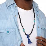 Dandy Street – vendita online collane uomo pietre naturali – collana con ciondolo – aulite pirite pietra lavica – Maui