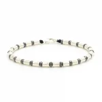 Dandy Street – shop online bracciali uomo di tendenza – bracciale uomo in argento – bracciale chiusura moschettone – pietre semipreziose ematite – Gray
