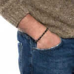 Dandy Street – shop online bracciali uomo di tendenza – bracciale uomo in argento – bracciale macrame – pietre semipreziose pirite vinile africano – Barcelò