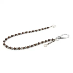 Dandy Street - shop online - accessori uomo - catena per portafoglio da uomo per pantaloni - perle di legno perle zigrinate placcate argento - pendaglio con monetina - Tajum Dandy Street - shop online - accessori uomo - catena per portafoglio da uomo per pantaloni - perle di legno perle zigrinate placcate argento - pendaglio con monetina - Tajum