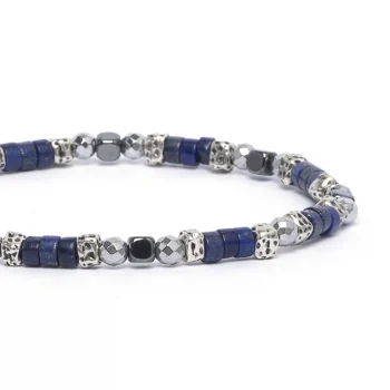 Dandy Street - shop online bracciali uomo di tendenza - bracciale elastico - bracciale uomo - bracciale pietre dure ematite lapislazzuli - Ginger