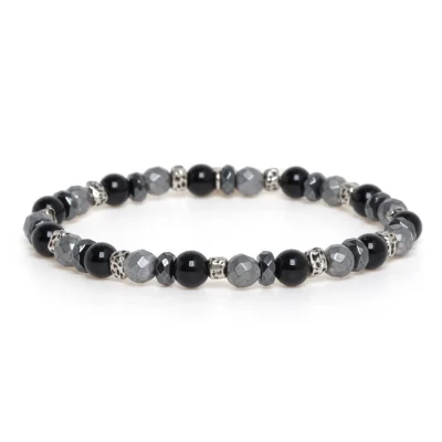 Dandy Street - shop online bracciali uomo di tendenza - bracciale elastico - bracciale uomo - bracciale pietre dure ematite onice - Trout