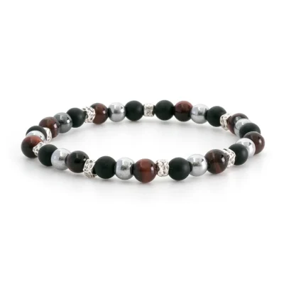 Dandy Street - shop online bracciali uomo di tendenza - bracciale elastico - bracciale uomo - bracciale pietre naturali occhio di tigre ematite onice - Chakra
