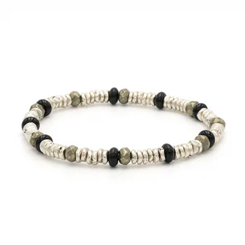 Dandy Street - shop online bracciali uomo di tendenza - bracciale elastico - bracciale uomo - bracciale pietre naturali onice pirite - Flox