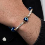 Dandy Street – shop online bracciali uomo di tendenza – bracciale con perle di vetro e argento – Gondola