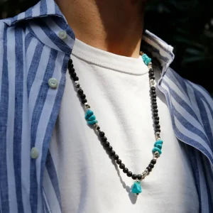 Dandy Street - shop online - collane uomo - collana uomo con ciondolo - collana da uomo con aulite turchese - Luiz Dandy Street - shop online - collane uomo - collana uomo con ciondolo - collana da uomo con aulite turchese - Luiz