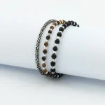 Dandy Street – vendita online – accessori uomo – bracciali uomo – set bracciali – tris bracciali – bracciali pietre dure – tris bracciali dal look ricercato – Tris#19