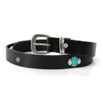 Dandy Street – vendita online – accessori uomo – cintura uomo cuoio – cintura artigianale – cintura pelle – Cintura uomo con turchesi incastonati – Hornet