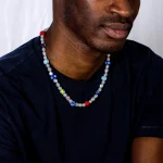 Dandy Street – shop online – collane uomo con pietre naturali – Collana con murrine veneziane e perle – Stewe