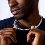 Dandy Street – shop online – collane uomo con pietre naturali – Collana con murrine veneziane e perle – Stewe