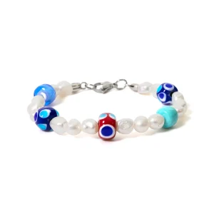 Dandy Street - shop online bracciali uomo di tendenza - Bracciale da uomo con perle e murrine - Darya Dandy Street - shop online bracciali uomo di tendenza - Bracciale da uomo con perle e murrine - Darya