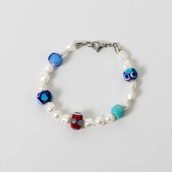 Dandy Street - shop online bracciali uomo di tendenza - Bracciale da uomo con perle e murrine - Darya