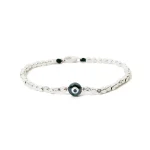 Dandy Street – shop online bracciali uomo di tendenza – bracciale Serie Lucky – Bracciale da uomo in argento 925 – Grey Eye