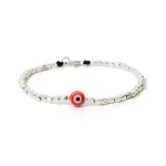 Dandy Street – shop online bracciali uomo di tendenza – bracciale Serie Lucky – Bracciale da uomo in argento 925 – Red Eye