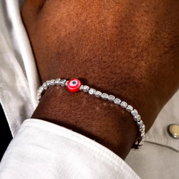 Dandy Street - shop online bracciali uomo di tendenza - bracciale Serie Lucky - Bracciale da uomo in argento 925 - Red Eye