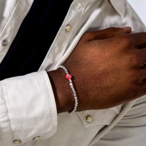 Dandy Street - shop online bracciali uomo di tendenza - bracciale Serie Lucky - Bracciale da uomo in argento 925 - Red Eye Dandy Street - shop online bracciali uomo di tendenza - bracciale Serie Lucky - Bracciale da uomo in argento 925 - Red Eye
