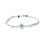 Dandy Street – shop online bracciali uomo di tendenza – bracciale Serie Lucky – Bracciale da uomo in argento con perla – Sky Eye