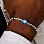 Dandy Street – shop online bracciali uomo di tendenza – bracciale Serie Lucky – Bracciale da uomo in argento con perla – Sky Eye