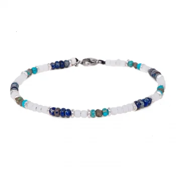 Dandy Street - shop online - cavigliera di tendenza con pietre naturali made in italy - cavigliera da uomo - Guppy