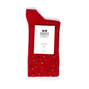Dandy Street - shop online - accessori uomo calzini uomo cotone - calzino da uomo rosso in cotone - Confetti Strawberry Dandy Street - shop online - accessori uomo calzini uomo cotone - calzino da uomo rosso in cotone - Confetti Strawberry