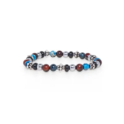 Dandy Street - shop online bracciali uomo di tendenza - Bracciale da uomo con pietre di agata - Artemio