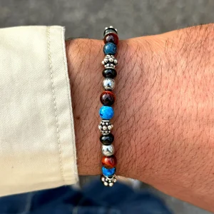 Dandy Street - shop online bracciali uomo di tendenza - Bracciale da uomo con pietre di agata - Artemio Dandy Street - shop online bracciali uomo di tendenza - Bracciale da uomo con pietre di agata - Artemio