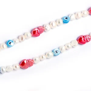 Dandy Street - shop online - collane uomo con pietre naturali - Collana con perle e occhio greco - Jikan