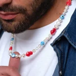 Dandy Street – shop online – collane uomo con pietre naturali – Collana con perle e occhio greco – Jikan