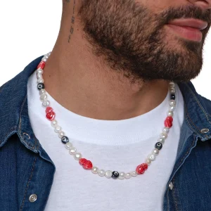 Dandy Street - shop online - collane uomo con pietre naturali - Collana da uomo con occhio greco - Atek Dandy Street - shop online - collane uomo con pietre naturali - Collana da uomo con occhio greco - Atek