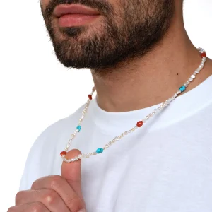 Dandy Street - shop online - collane uomo con pietre naturali - Collana da uomo con turchese Arizona - Wepel Dandy Street - shop online - collane uomo con pietre naturali - Collana da uomo con turchese Arizona - Wepel