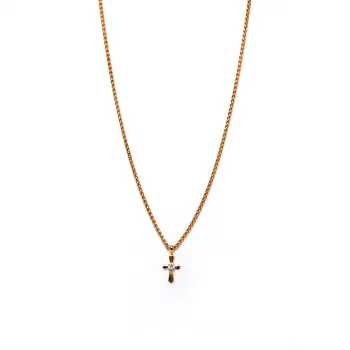Dandy Street - shop online - collane uomo con pietre naturali - Collana uomo con croce - Golden Cross