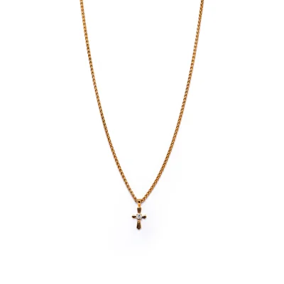 Dandy Street - shop online - collane uomo con pietre naturali - Collana uomo con croce - Golden Cross