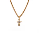 Dandy Street – shop online – collane uomo con pietre naturali – Collana uomo con croce – Golden Cross