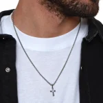Dandy Street – shop online – collane uomo con pietre naturali – Collana uomo con zircone – Silver Cross